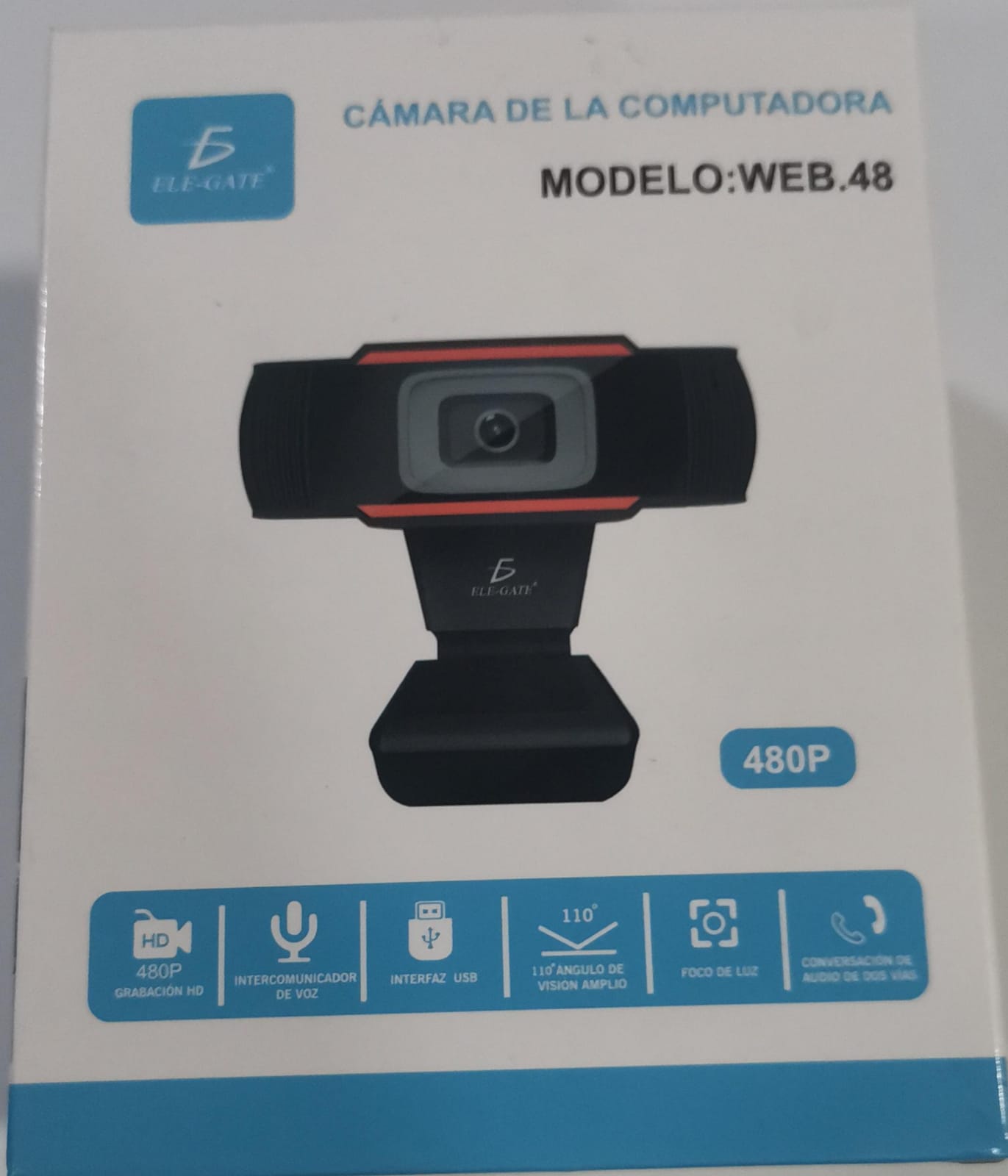 Webcam USB 480p con Micrófono y Enfoque Automático