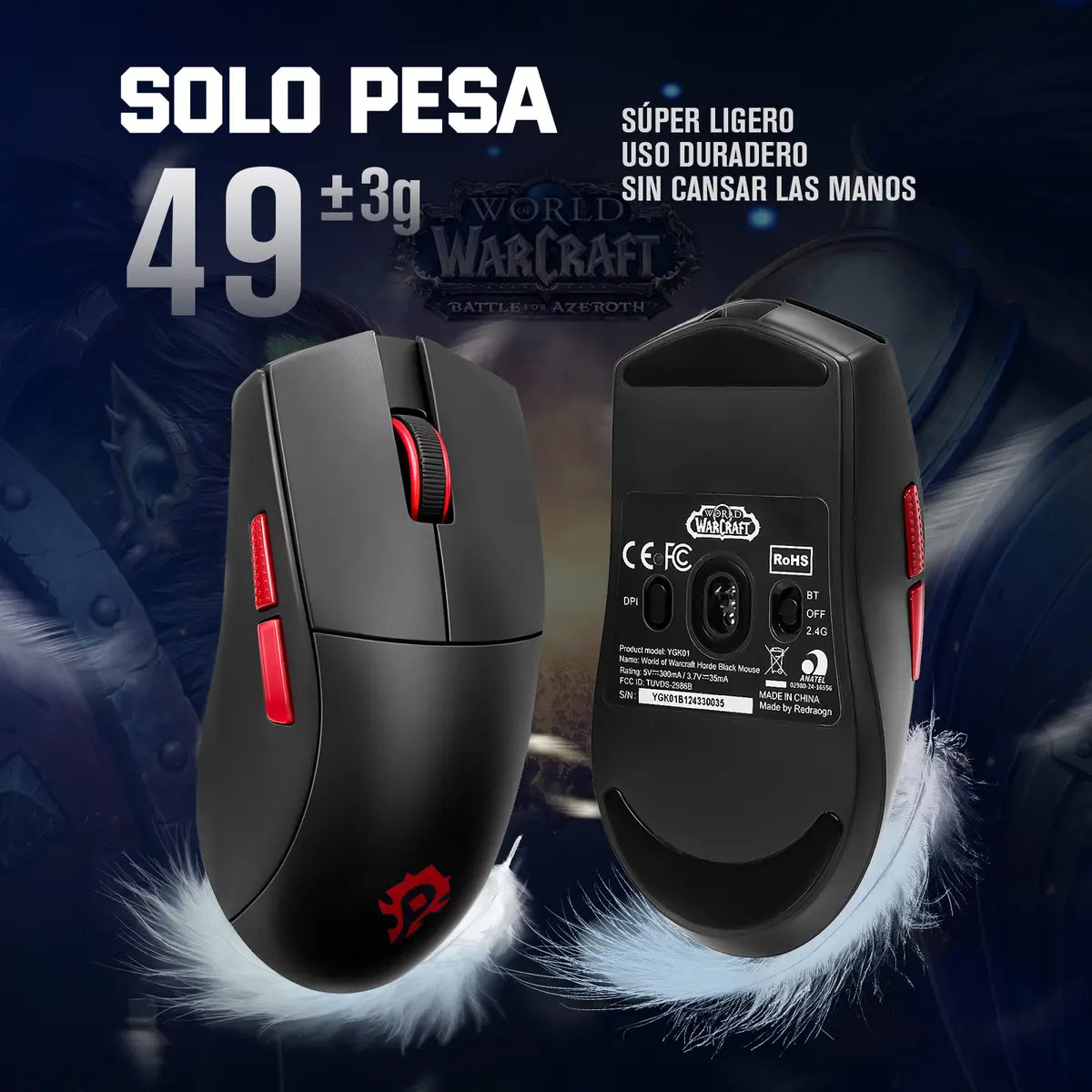 Mouse alámbrico 6d con luz rgb con múltiples niveles de iluminación / mo.sj200