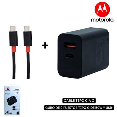 Turbo Cargador 50W Motorola Dual Cubo
